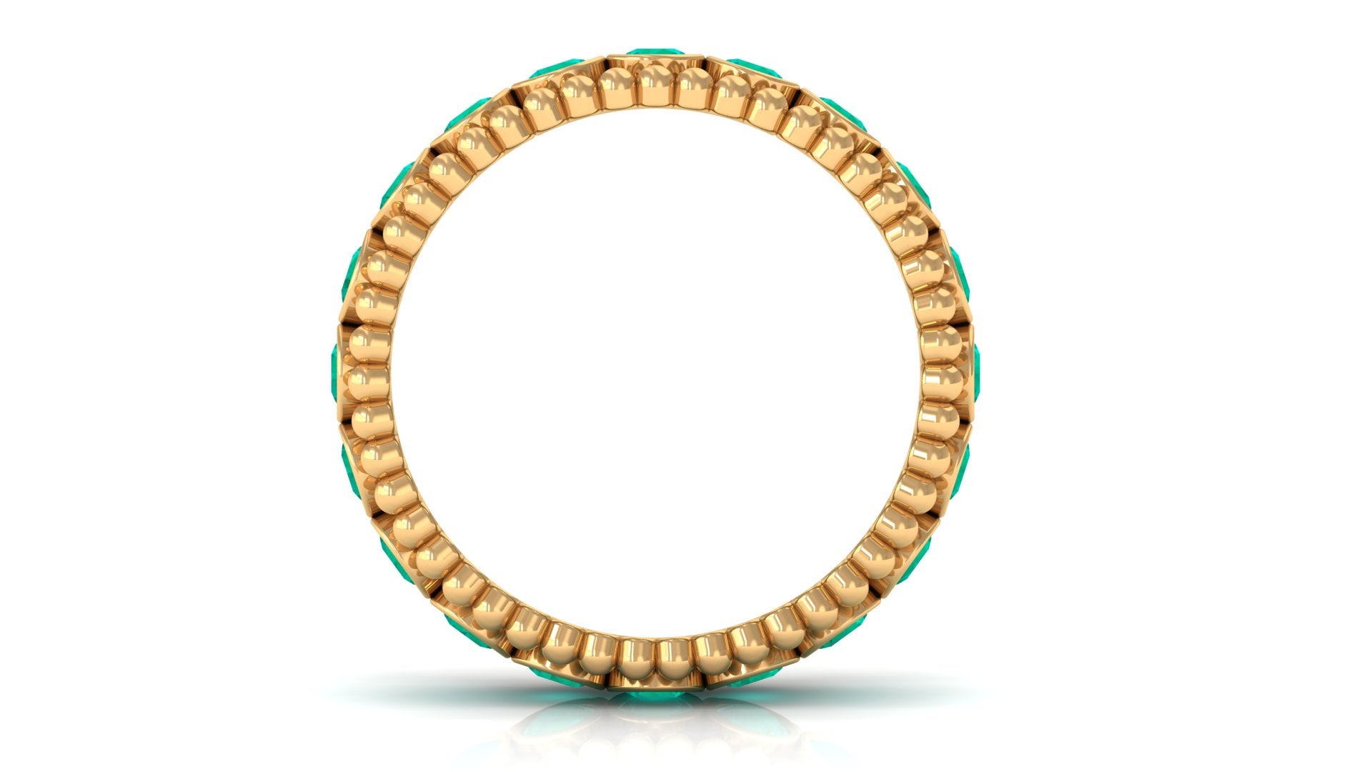 1.50 CT Natural Emerald Full Eternity Band Ring with Beaded Details Emerald - ( AAA ) - Quality - Rosec Jewels