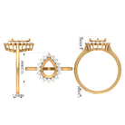 Pear Shape Amethyst Teardrop Ring with Diamond Halo Amethyst - ( AAA ) - Quality - Rosec Jewels