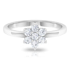 Simple Round Moissanite Flower Cluster Ring Moissanite - ( D-VS1 ) - Color and Clarity - Rosec Jewels