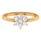 Simple Round Moissanite Flower Cluster Ring Moissanite - ( D-VS1 ) - Color and Clarity - Rosec Jewels