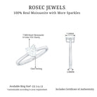 Heart Shape Moissanite Simple Solitaire Ring Moissanite - ( D-VS1 ) - Color and Clarity - Rosec Jewels