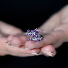 Amethyst and Diamond Wrap Leaf Ring Amethyst - ( AAA ) - Quality - Rosec Jewels