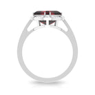 3.75 CT Antique Garnet Engagement Ring with Diamond Accent Garnet - ( AAA ) - Quality - Rosec Jewels