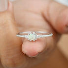 1/2 CT Ethiopian Opal Promise Ring with Diamond Accent Ethiopian Opal - ( AAA ) - Quality - Rosec Jewels