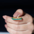 Lab Grown Emerald Simple Eternity Band Ring Lab Created Emerald - ( AAAA ) - Quality - Rosec Jewels