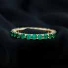 Lab Grown Emerald Simple Eternity Band Ring Lab Created Emerald - ( AAAA ) - Quality - Rosec Jewels