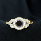 Vintage Inspired Black Onyx and Diamond Engagement Ring Black Onyx - ( AAA ) - Quality - Rosec Jewels