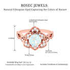 Rosec Jewels-Ethiopian Opal Flower Engagement Ring with Diamond Accent