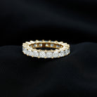 Princess Cut Certified Moissanite Full Eternity Ring in Gold Moissanite - ( D-VS1 ) - Color and Clarity - Rosec Jewels