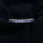 Trellis Set Round Tanzanite Half Eternity Band Ring Tanzanite - ( AAA ) - Quality - Rosec Jewels