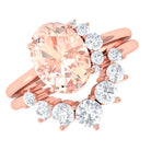 1.75 CT Morganite and Diamond Engagement Enhancer Ring Set Morganite - ( AAA ) - Quality - Rosec Jewels