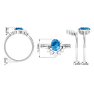 1.75 CT Swiss Blue Topaz and Diamond Engagement Enhancer Ring Set Swiss Blue Topaz - ( AAA ) - Quality - Rosec Jewels