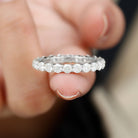 Round Certified Moissanite Full Eternity Band Ring Moissanite - ( D-VS1 ) - Color and Clarity - Rosec Jewels