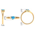 Swiss Blue Topaz Promise Ring With Diamond Swiss Blue Topaz - ( AAA ) - Quality - Rosec Jewels