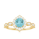 1.75 CT Sky Blue Topaz Vintage Engagement Ring with Diamond Accent Sky Blue Topaz - ( AAA ) - Quality - Rosec Jewels