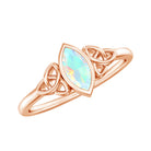 1/2 CT Marquise Cut Ethiopian Opal Solitaire Ring with Celtic Details Ethiopian Opal - ( AAA ) - Quality - Rosec Jewels