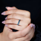 Round London Blue Topaz Full Eternity Ring in Channel Setting London Blue Topaz - ( AAA ) - Quality - Rosec Jewels