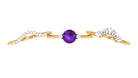 Real Amethyst Designer Trio Wedding Ring Set with Diamond Amethyst - ( AAA ) - Quality - Rosec Jewels