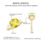 Created Yellow Sapphire and Moissanite Engagement Ring Lab Created Yellow Sapphire - ( AAAA ) - Quality - Rosec Jewels