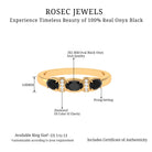 Oval Black Onyx East West Anniversary Band Ring with Diamond Black Onyx - ( AAA ) - Quality - Rosec Jewels