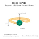 Round Natural Emerald Solitaire Bypass Ring Emerald - ( AAA ) - Quality - Rosec Jewels
