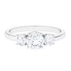 Certified Moissanite Three Stone Engagement Ring Moissanite - ( D-VS1 ) - Color and Clarity 92.5 Sterling Silver 9 - Rosec Jewels