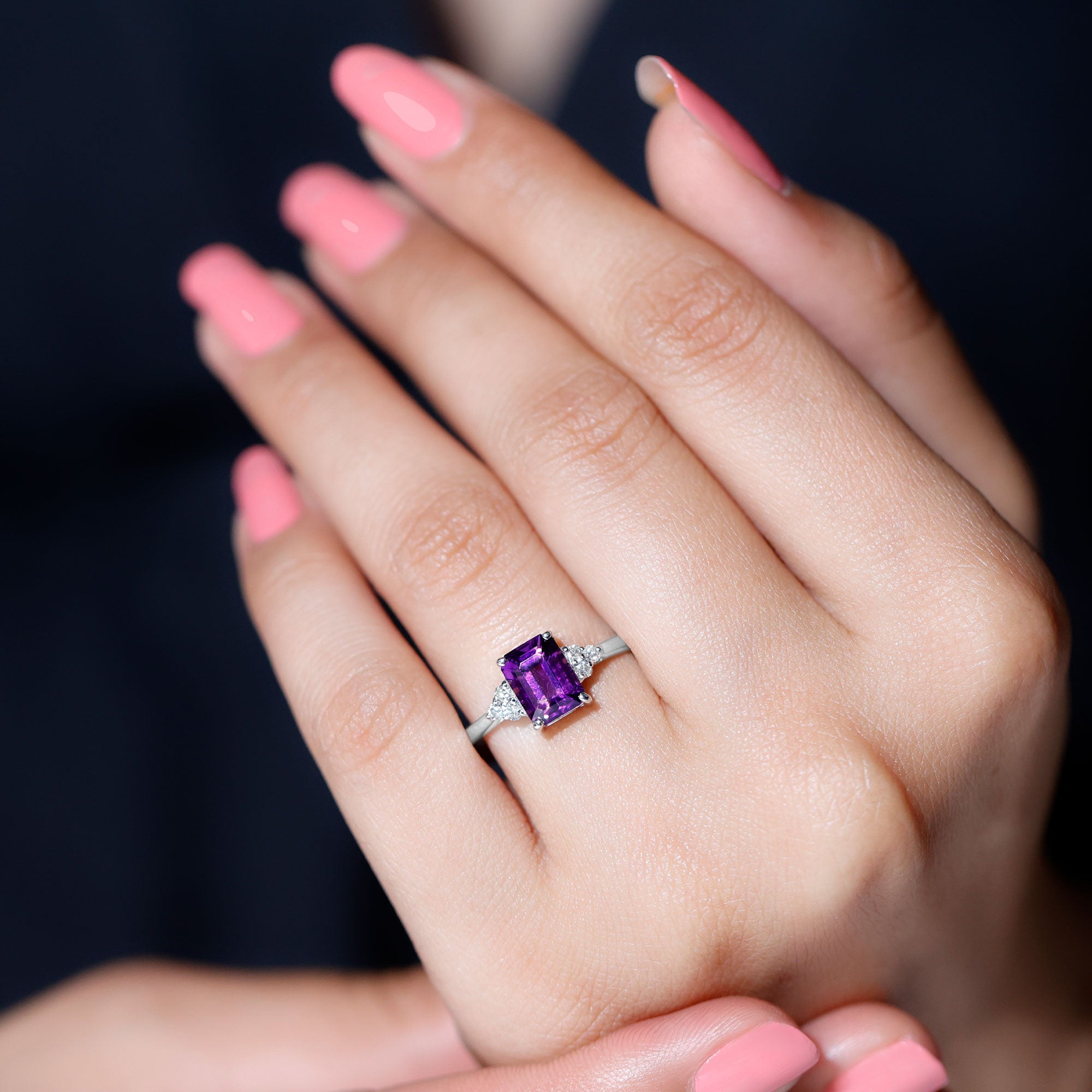 A beautiful trio of stacking rings. Peridot, amethyst and moonstone hotsell .