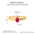 Simple Pear Cut Ruby Solitaire Promise Ring Ruby - ( AAA ) - Quality - Rosec Jewels