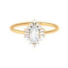 1.5 CT Certified Moissanite Antique Ring with Halo in Gold Moissanite - ( D-VS1 ) - Color and Clarity - Rosec Jewels