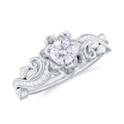 Flower Inspired Moissanite Engagement Ring Moissanite - ( D-VS1 ) - Color and Clarity - Rosec Jewels