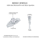 3/4 CT Flower Inspired Moissanite Engagement Ring in Gold Moissanite - ( D-VS1 ) - Color and Clarity - Rosec Jewels