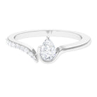 Pear Shaped Moissanite Cuff Ring Moissanite - ( D-VS1 ) - Color and Clarity - Rosec Jewels