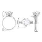 Floral Inspired Certified Moissanite Engagement Ring Set Moissanite - ( D-VS1 ) - Color and Clarity - Rosec Jewels