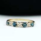 Elegant London Blue Topaz and Diamond Half Eternity Band Ring London Blue Topaz - ( AAA ) - Quality - Rosec Jewels