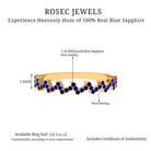 Real Blue Sapphire Zig Zag Semi Eternity Ring Blue Sapphire - ( AAA ) - Quality - Rosec Jewels