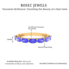 Oval Shape Tanzanite East West Half Eternity Ring Tanzanite - ( AAA ) - Quality - Rosec Jewels