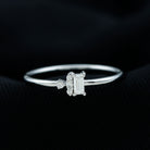 Dainty Promise Ring with Baguette and Round Moissanite Moissanite - ( D-VS1 ) - Color and Clarity - Rosec Jewels