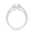 Lauren Sanchez Inspired Moissanite Solitaire Engagement Ring with Side Stones Moissanite - ( D-VS1 ) - Color and Clarity - Rosec Jewels