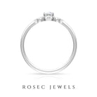 Round and Marquise Zircon Flower Ring Zircon - ( AAAA ) - Quality - Rosec Jewels