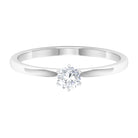 5 MM Round Zircon Solitaire Promise Ring Zircon - ( AAAA ) - Quality - Rosec Jewels