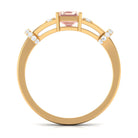 Rosec Jewels-1.25 Ct Designer Morganite and Diamond Engagement Ring