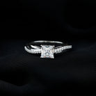 1.25 CT Princess Cut Cubic Zirconia Solitaire Engagement Ring in Gold Zircon - ( AAAA ) - Quality - Rosec Jewels