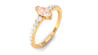 3/4 Carat Marquise Morganite Engagement Ring with Diamond Morganite - ( AAA ) - Quality - Rosec Jewels