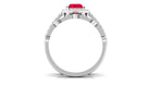 Asscher Created Ruby Stackable Ring Set Lab Created Ruby - ( AAAA ) - Quality - Rosec Jewels