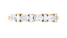 Oval and Baguette Cut Zircon Wedding Half Eternity Ring Zircon - ( AAAA ) - Quality - Rosec Jewels