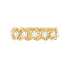 3/4 CT Round Moissanite Twisted Gold Half Eternity Band Ring Moissanite - ( D-VS1 ) - Color and Clarity - Rosec Jewels