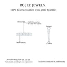 1 Carat Alternate Bezel Set Moissanite Half Eternity Band in Silver Moissanite - ( D-VS1 ) - Color and Clarity 92.5 Sterling Silver 5.5 - Rosec Jewels