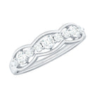 1 CT Round Cut Cubic Zirconia Anniversary Ring in Gold Zircon - ( AAAA ) - Quality - Rosec Jewels