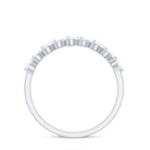 Simulated Diamond Heart Shape Half Eternity Ring Zircon - ( AAAA ) - Quality - Rosec Jewels