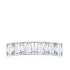 Baguette and Round Cut Zircon Classic Half Eternity Ring Zircon - ( AAAA ) - Quality - Rosec Jewels